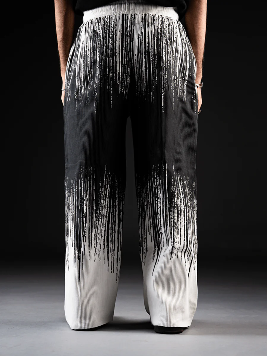 Loose Tie Dye Pleated Men Pants - Image 6