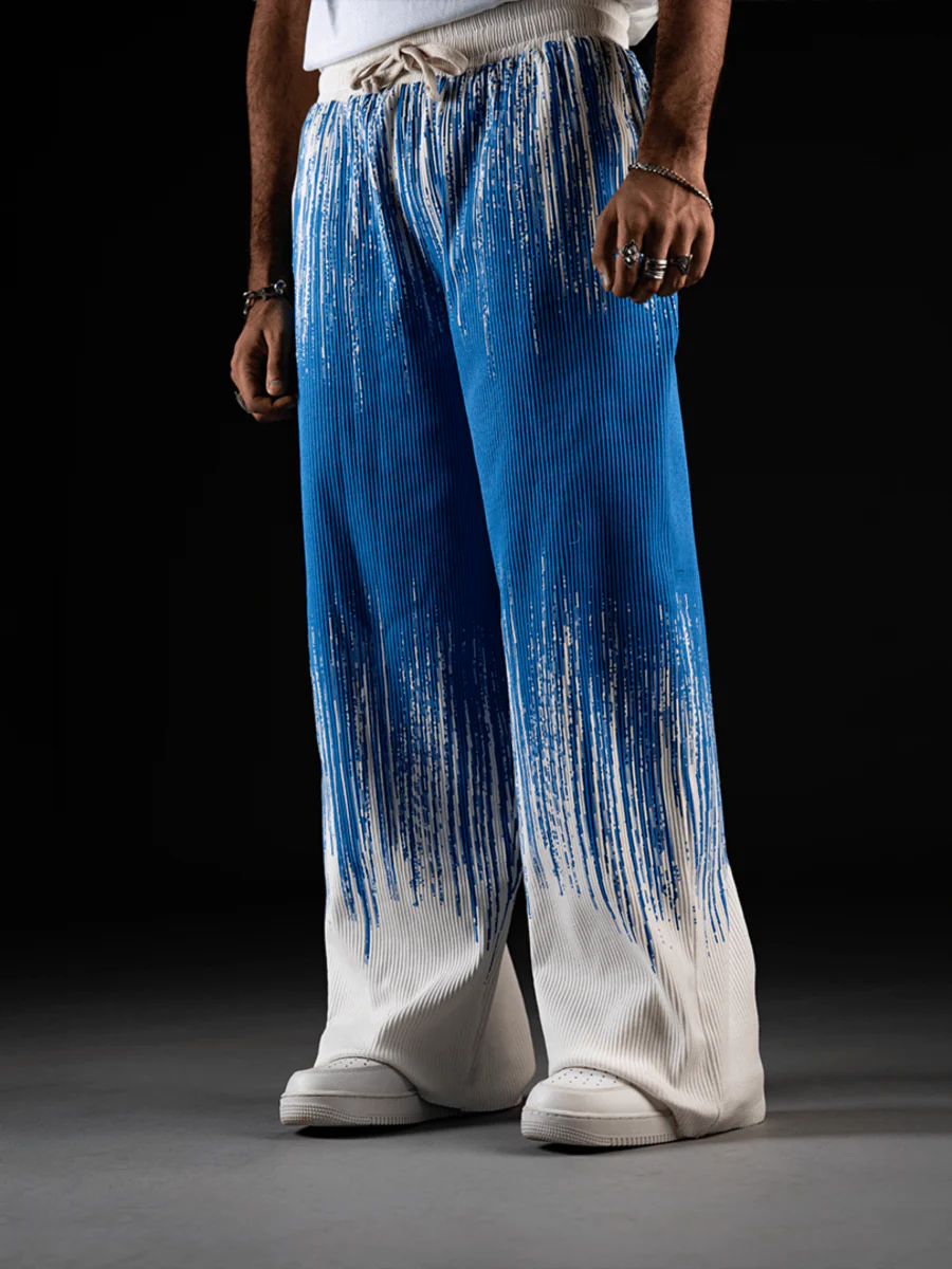 Loose Tie Dye Pleated Men Pants - Image 8