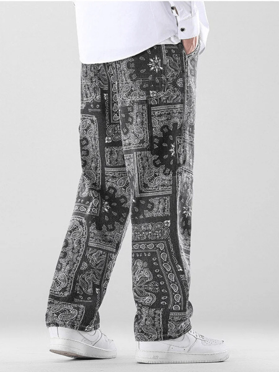 Men Paisley Print Jeans - Image 4
