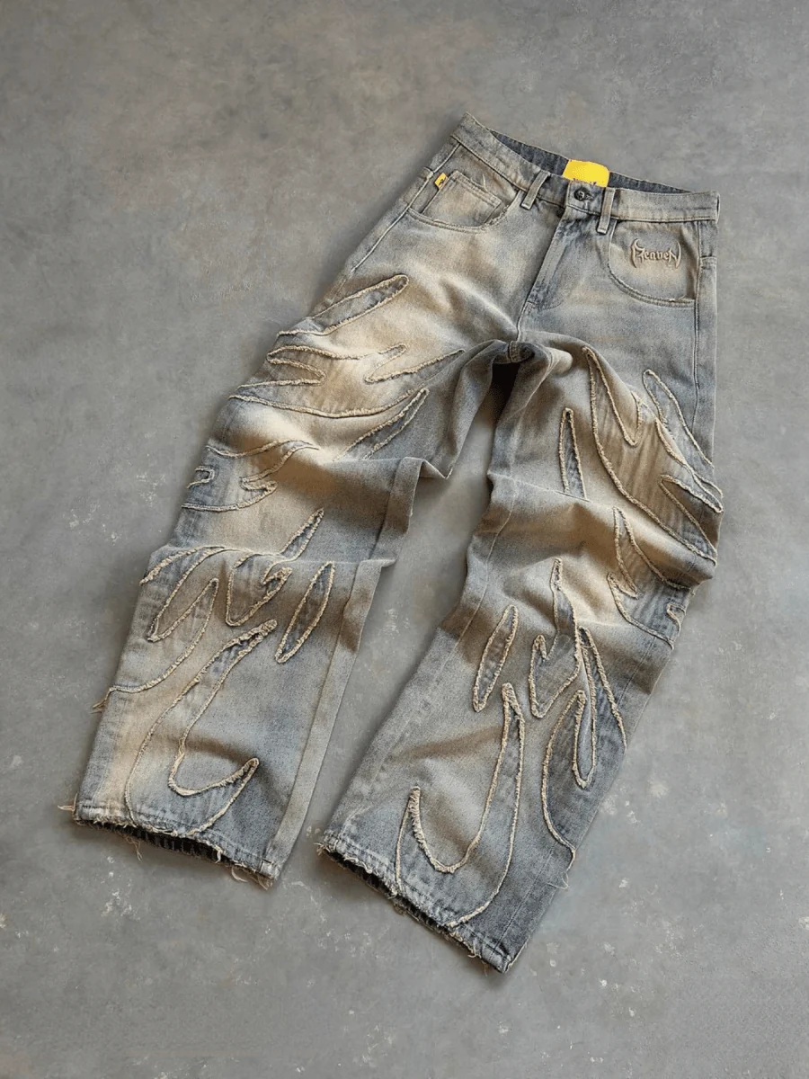 Retro Raw Edge Jeans - Image 7