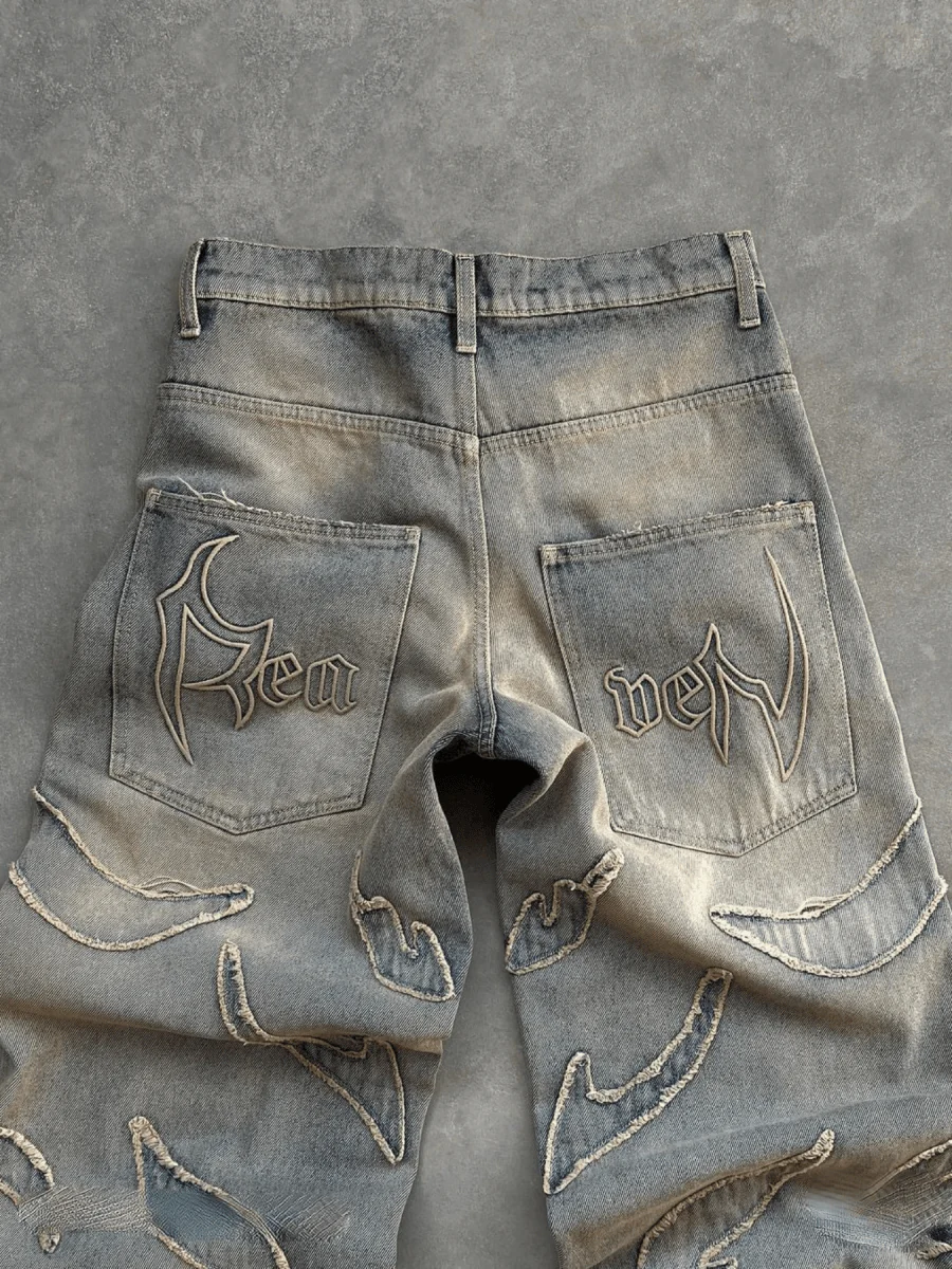 Retro Raw Edge Jeans - Image 8