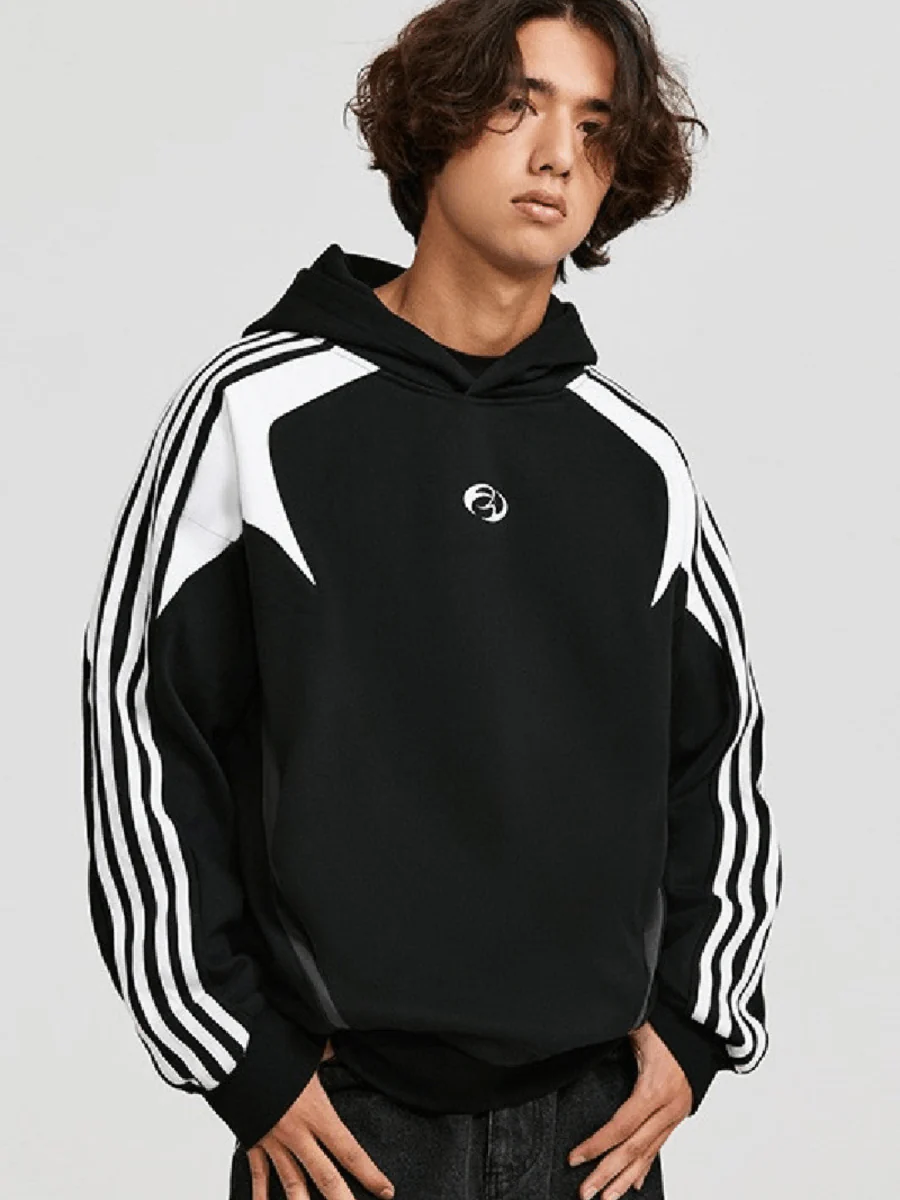 White Streak Striped Hoodie