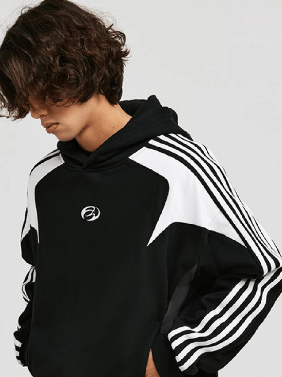 White Streak Striped Hoodie - Image 2